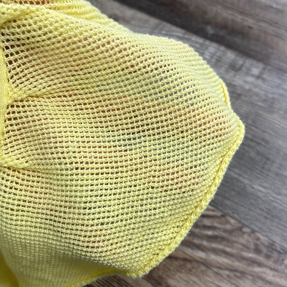 Lilly Pulitzer Yellow Sweater Top Sz S Flutter Sleeve Cotton Preppy Feminine - Picture 11 of 13